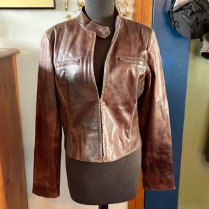 elements by vakko lamb leather brown distressed L